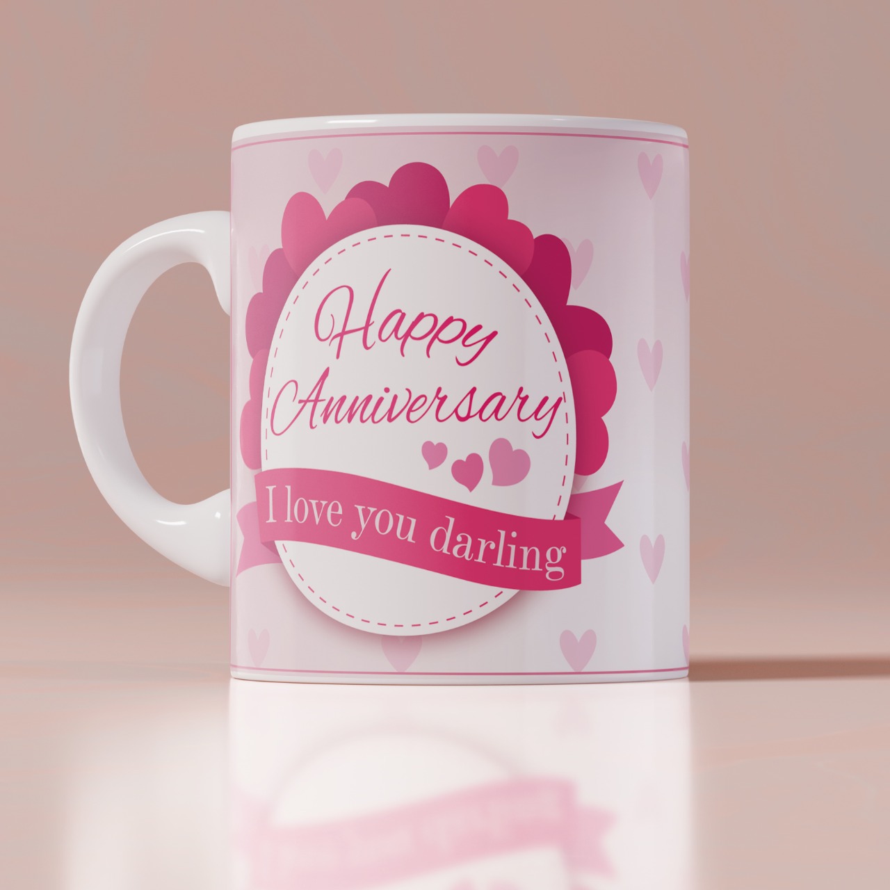 Happy Anniversary Personalized White Mug